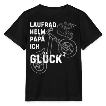 Laufrad Helm Papa – Kindermotiv - Stanley/Stella Kinder T-Shirt MINI CREATOR  - Schwarz - Vorne - Mikhail (115cm)