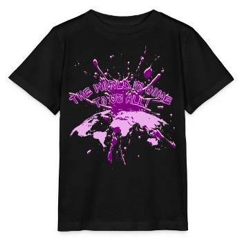 "The World is Home to Us All" Breaking Tee - Stanley/Stella MINI CREATOR Kids’ T-Shirt - black - Front - Mikhail (115cm)