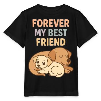 Cute Dogs Best Friend Design graphique pastel - T-shirt bio MINI CREATOR Stanley/Stella Enfant - noir - Devant - Mikhail (115cm)