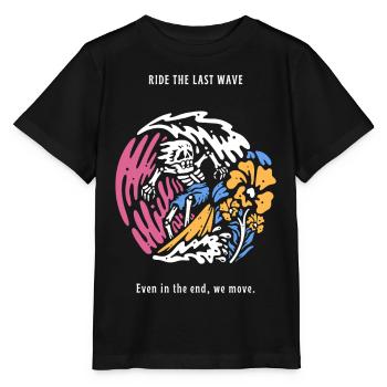 Ride The Last Wave Surfer Skull Ocean Gift - Stanley/Stella MINI CREATOR Kids’ T-Shirt - black - Front - Mikhail (115cm)