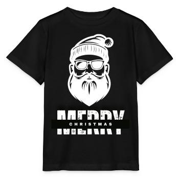 Merry Christmas Weihnachtsmann Geschenk - Stanley/Stella Kinder T-Shirt MINI CREATOR  - Schwarz - Vorne - Mikhail (115cm)