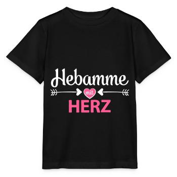 Hebamme Mit Herz Hebammengeschenk Danke Abschied - Stanley/Stella Kinder T-Shirt MINI CREATOR  - Schwarz - Vorne - Mikhail (115cm)