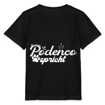 Podenco Windhund Canario Mama die spricht Spruch - Stanley/Stella Kinder T-Shirt MINI CREATOR  - Schwarz - Vorne - Mikhail (115cm)