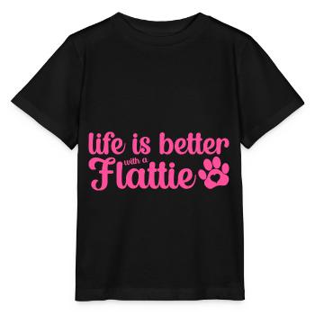 Flat Coated Retriever Dog La vie est meilleure maman - T-shirt bio MINI CREATOR Stanley/Stella Enfant - noir - Devant - Mikhail (115cm)
