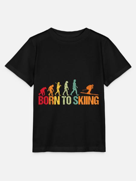 Evolution of Skiing - Stanley/Stella Kinder T-Shirt MINI CREATOR - Schwarz