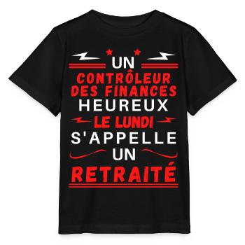 Un contrôleur des finances . s appelle un retraité - T-shirt bio MINI CREATOR Stanley/Stella Enfant - noir - Devant - Mikhail (115cm)