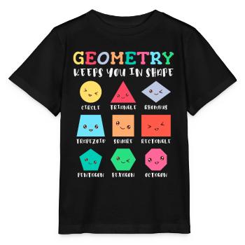 Geometrie hält Sie in Form, geometrische Formen - Stanley/Stella Kinder T-Shirt MINI CREATOR  - Schwarz - Vorne - Mikhail (115cm)