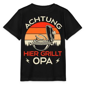 Grillen Grillmeister Opa Grill Geschenkidee - Stanley/Stella Kinder T-Shirt MINI CREATOR  - Schwarz - Vorne - Mikhail (115cm)
