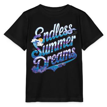 Endlose Sommerträume Wellen Sonnenuntergang Palmen - Stanley/Stella Kinder T-Shirt MINI CREATOR  - Schwarz - Vorne - Mikhail (115cm)