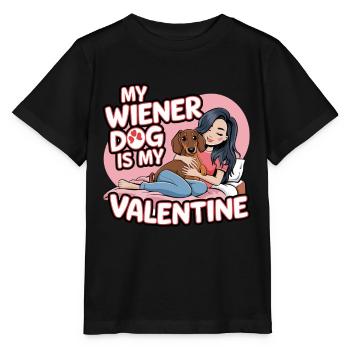 Teckel : Mon chien viennois est à moi - T-shirt bio MINI CREATOR Stanley/Stella Enfant - noir - Devant - Mikhail (115cm)
