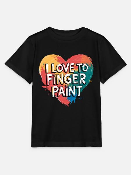 Ich Liebe Fingerfarben Herz Design Kunst - Stanley/Stella T-shirt MINI CREATOR til børn - sort
