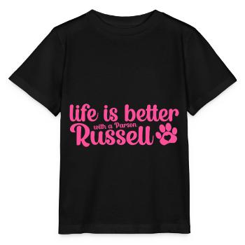 Parson Russell Jack Terrier Mama Dictons Rose - T-shirt bio MINI CREATOR Stanley/Stella Enfant - noir - Devant - Mikhail (115cm)