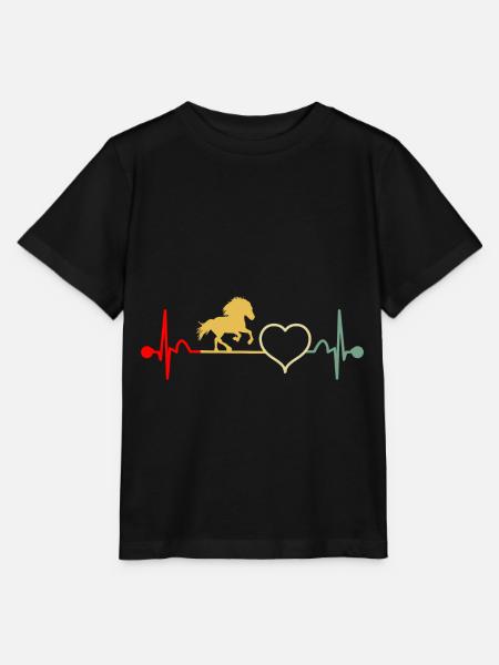 Islandpferd Tölt Isländer Herzschlag Retro - Stanley/Stella Kinder T-Shirt MINI CREATOR - Schwarz