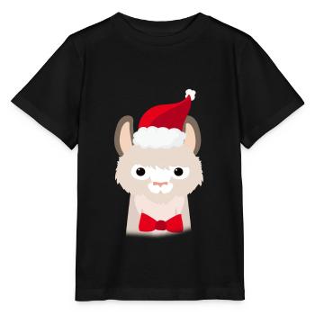 Ugly Christmas Lama - Stanley/Stella Kinder T-Shirt MINI CREATOR  - Schwarz - Vorne - Mikhail (115cm)