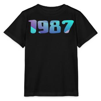 Geburtstagsgeschenk 1987 Jahrgang 1987 Retro 1987 - Stanley/Stella Kinder T-Shirt MINI CREATOR  - Schwarz - Vorne - Mikhail (115cm)