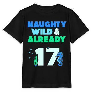 17 Jahre Geburtstag Seepferd - Stanley/Stella Kinder T-Shirt MINI CREATOR  - Schwarz - Vorne - Mikhail (115cm)