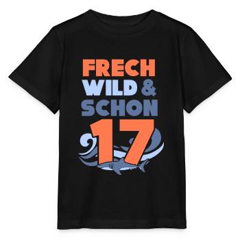 17 Jahre Geburtstag Hai - Stanley/Stella Kinder T-Shirt MINI CREATOR  - Schwarz - Vorne - Mikhail (115cm)