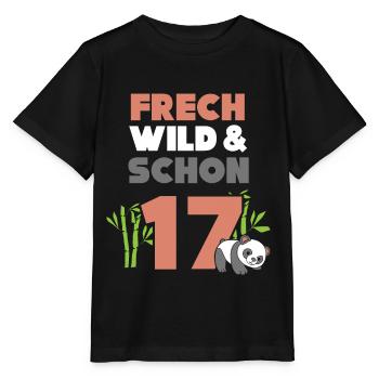 17 Jahre Geburtstag Panda - Stanley/Stella Kinder T-Shirt MINI CREATOR  - Schwarz - Vorne - Mikhail (115cm)