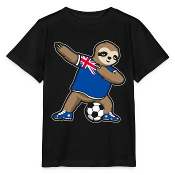 Fußballfan Faultier Fußball Australien - Stanley/Stella Kinder T-Shirt MINI CREATOR  - Schwarz - Vorne - Mikhail (115cm)