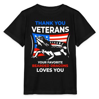 Thank you Veterans Bearded Dragons - Stanley/Stella Kinder T-Shirt MINI CREATOR  - Schwarz - Vorne - Mikhail (115cm)