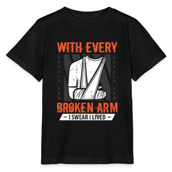 With every broken arm I swear I lived - Stanley/Stella Kinder T-Shirt MINI CREATOR  - Schwarz - Vorne - Mikhail (115cm)