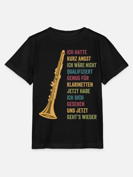 Klarinette Klarinettenspieler Klarinettist - Stanley/Stella Kinder T-Shirt MINI CREATOR - Schwarz