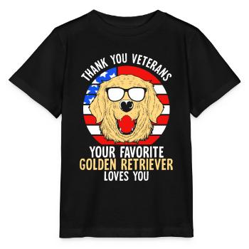 Thank you Veterans Golden retrievers - Stanley/Stella Kinder T-Shirt MINI CREATOR  - Schwarz - Vorne - Mikhail (115cm)