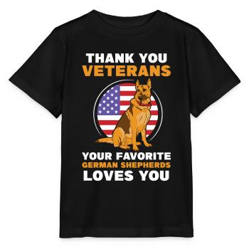 Thank you Veterans German Shepherds - Stanley/Stella Kinder T-Shirt MINI CREATOR  - Schwarz - Vorne - Mikhail (115cm)