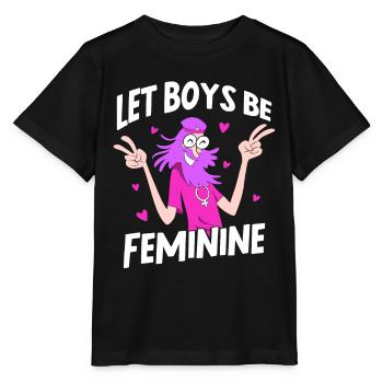Let Boys Be Feminine - Stanley/Stella Kinder T-Shirt MINI CREATOR  - Schwarz - Vorne - Mikhail (115cm)