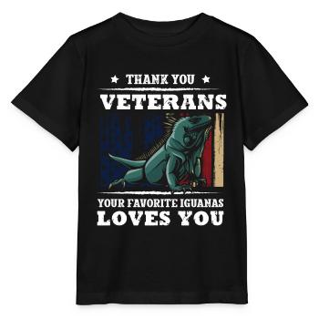 Thank you Veterans Iguanas - Stanley/Stella Kinder T-Shirt MINI CREATOR  - Schwarz - Vorne - Mikhail (115cm)