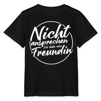 Nicht ansprechen Ich habe eine Freundin - Stanley/Stella Kinder T-Shirt MINI CREATOR  - Schwarz - Vorne - Mikhail (115cm)