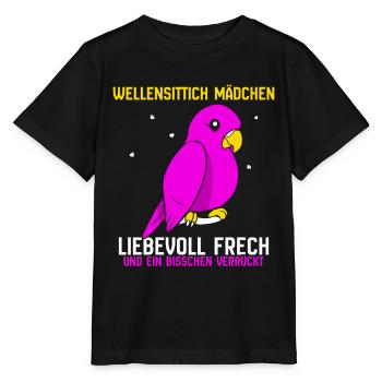 Wellensittich Mädchen - Stanley/Stella Kinder T-Shirt MINI CREATOR  - Schwarz - Vorne - Mikhail (115cm)
