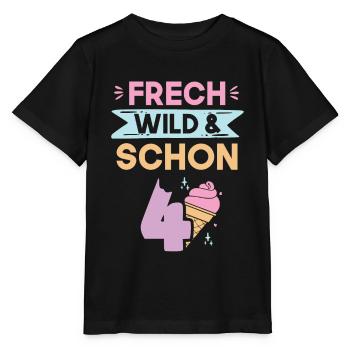 4 Jahre Geburtstag Junge Mädchen Eis essen - Stanley/Stella Kinder T-Shirt MINI CREATOR  - Schwarz - Vorne - Mikhail (115cm)