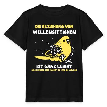 Die Erziehung von Wellensittichen - Stanley/Stella Kinder T-Shirt MINI CREATOR  - Schwarz - Vorne - Mikhail (115cm)