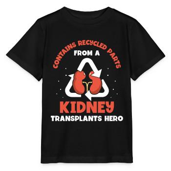 Contains recycled parts Kidney transplants hero - Stanley/Stella Kinder T-Shirt MINI CREATOR  - Schwarz - Vorne - Mikhail (115cm)