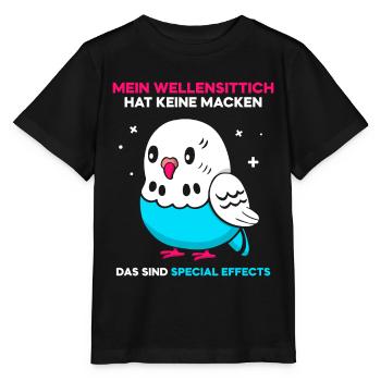 Mein Wellensittich hat keine Macken - Stanley/Stella Kinder T-Shirt MINI CREATOR  - Schwarz - Vorne - Mikhail (115cm)