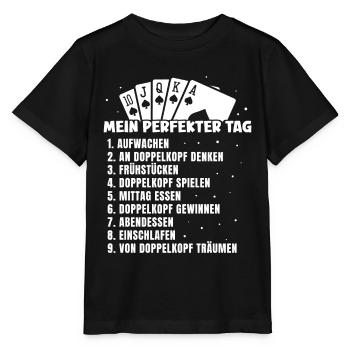 Mein Perfekter Tag Doppelkopf - Stanley/Stella Kinder T-Shirt MINI CREATOR  - Schwarz - Vorne - Mikhail (115cm)