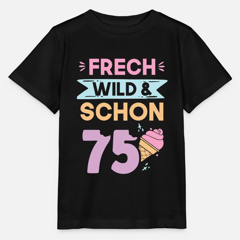 Geschenk 75 Jahre Geburtstag Eis essen - Stanley/Stella Kinder T-Shirt MINI CREATOR - Schwarz