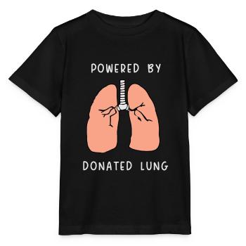 powered by donated Lung - Stanley/Stella Kinder T-Shirt MINI CREATOR  - Schwarz - Vorne - Mikhail (115cm)