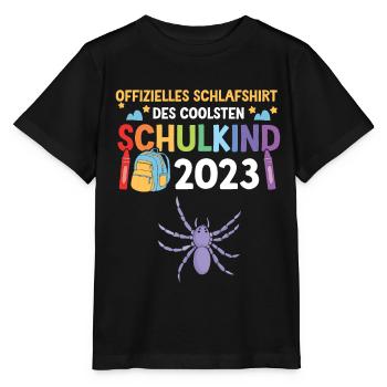 Spinne Schulanfang Schulkind 2023 - Stanley/Stella Kinder T-Shirt MINI CREATOR  - Schwarz - Vorne - Mikhail (115cm)