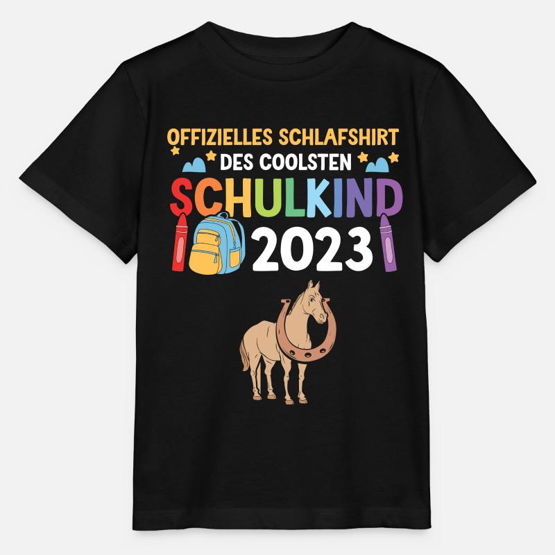 Pferd Schulanfang Schulkind 2023 - Stanley/Stella Kinder T-Shirt MINI CREATOR  - Schwarz