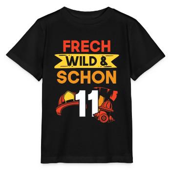 11 Jahre Geburtstag Junge Mädchen Feuerwehr - Stanley/Stella Kinder T-Shirt MINI CREATOR  - Schwarz - Vorne - Mikhail (115cm)