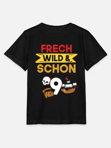 9 Jahre Geburtstag Junge Mädchen Pirat - Stanley/Stella Kinder T-Shirt MINI CREATOR - Schwarz