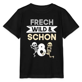 8 Jahre Geburtstag Junge Mädchen Skelett - Stanley/Stella Kinder T-Shirt MINI CREATOR  - Schwarz - Vorne - Mikhail (115cm)