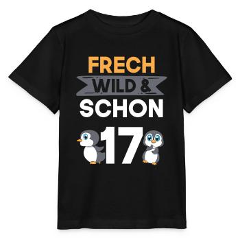 17 Jahre Geburtstag Pinguin - Stanley/Stella Kinder T-Shirt MINI CREATOR  - Schwarz - Vorne - Mikhail (115cm)