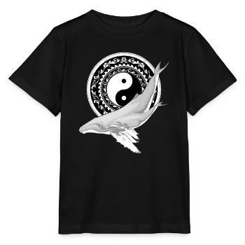 Yin Yang Buckelwale - Stanley/Stella Kinder T-Shirt MINI CREATOR  - Schwarz - Vorne - Mikhail (115cm)