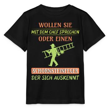 Schornsteinfeger Herren - Stanley/Stella Kinder T-Shirt MINI CREATOR  - Schwarz - Vorne - Mikhail (115cm)