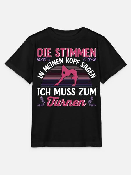 Turnen Mädchen Gymnastik Turnanzug Turnerin - Stanley/Stella Kinder T-Shirt MINI CREATOR - Schwarz