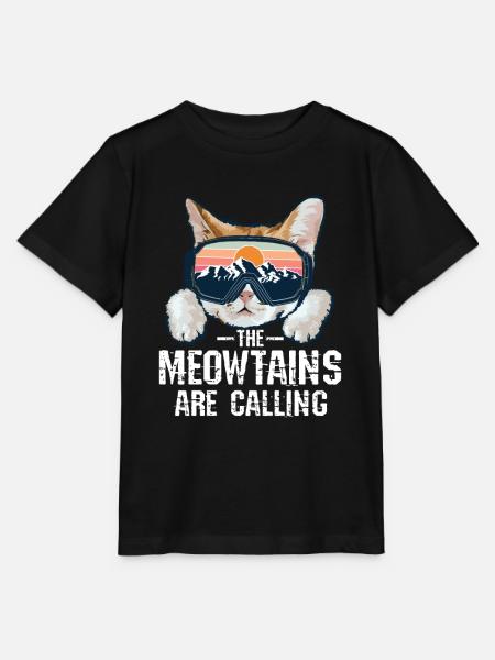 The meowtains are calling - Stanley/Stella Kinder T-Shirt MINI CREATOR - Schwarz