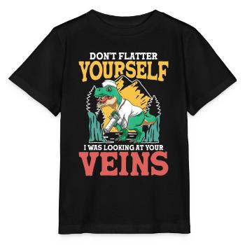 Don't Flatter Yourself I Was Looking At Your Veins - Stanley/Stella Kinder T-Shirt MINI CREATOR  - Schwarz - Vorne - Mikhail (115cm)